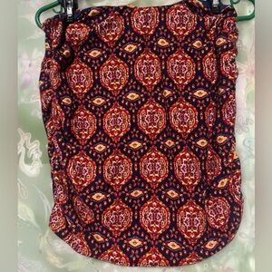 French Grey Strapless Tube Top | Boho Print